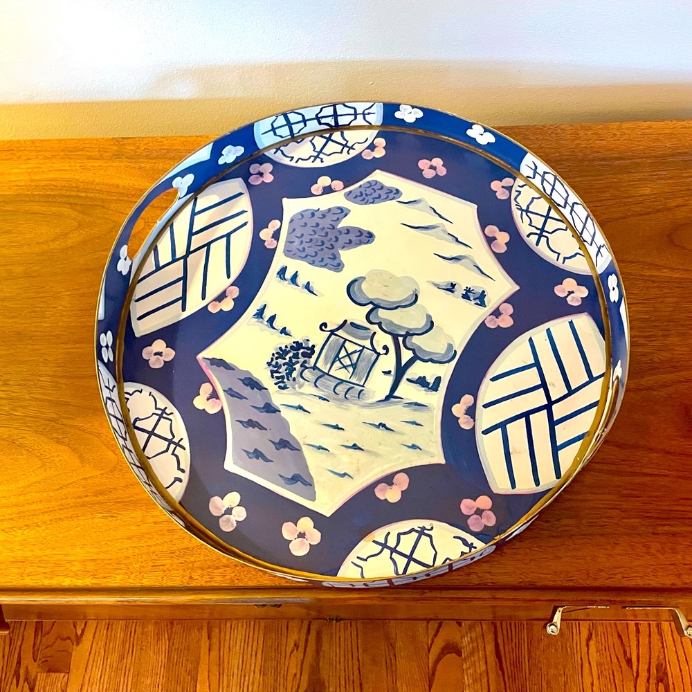 Dana Gibson painted metal tray